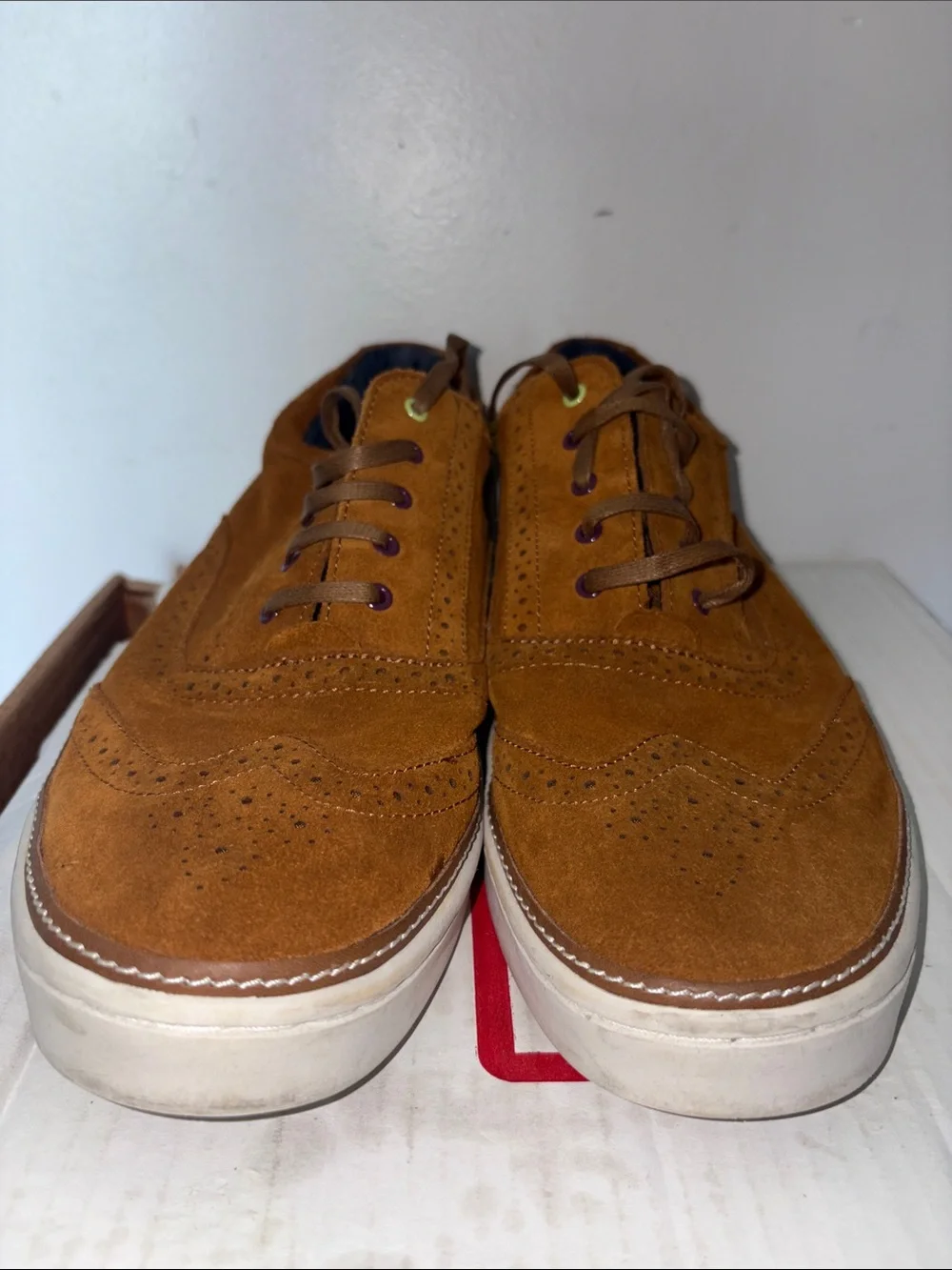 Men's Suede Casual Wingtip Sneakers - Brown